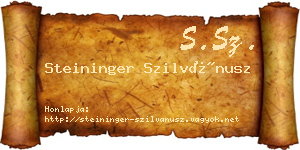 Steininger Szilvánusz névjegykártya